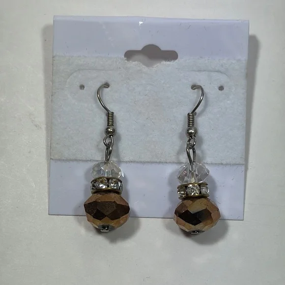 Elegant Brown and Silver Earrings Set - Picture 3 of 4